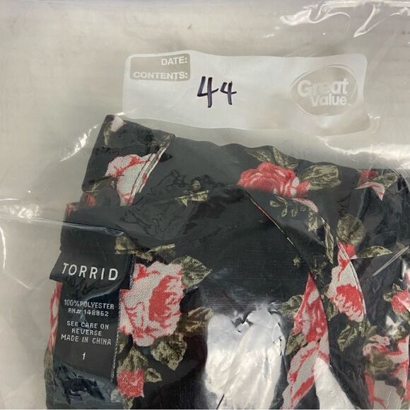 Torrid Hi-Lo Floral Tunic Top‎ Black & Pink women’s Size 1X Sheer 3/4 Sleeve - Picture 14 of 14
